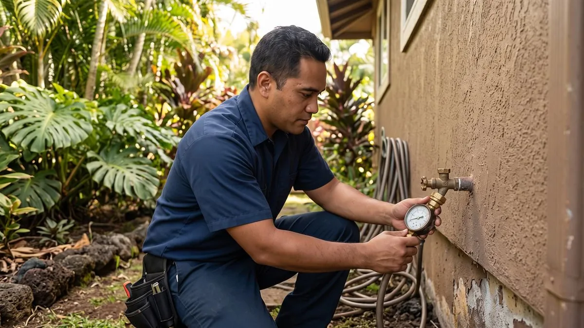 Residential plumbing service in modern Mililani Mauka neighborhood